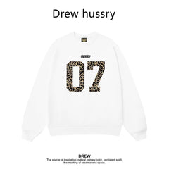 Drew Leopard 07 Graphic Crewneck Sweatshirt, White