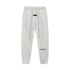 Fear of God Essentials Front & Back Logo Hoodie & Sweatpants Set Light Oat Heather