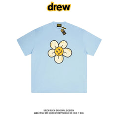 Drew House Daisy Smiley Graphic Oversized Cotton T-Shirt, Baby Blue