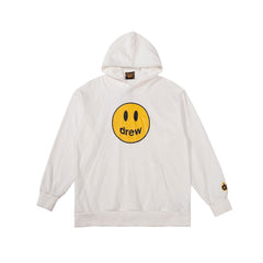 Drew House Mascot Smiley Logo White Unisex Oversized Fleece Hoodie