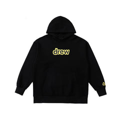 Drew House Classic Logo Black Unisex Oversized Fleece Hoodie