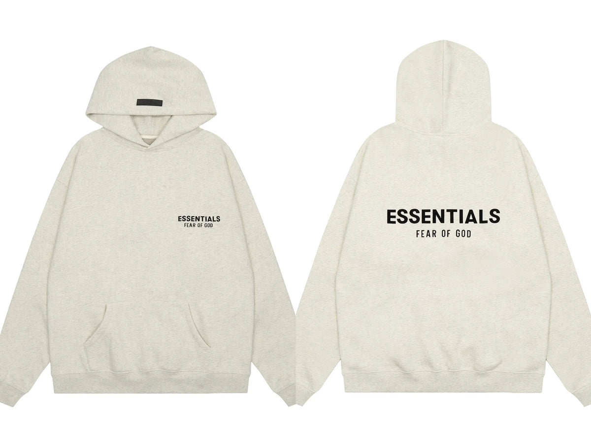 Fear of God Essentials Dual-Print Pullover Hoodie – Light Oat