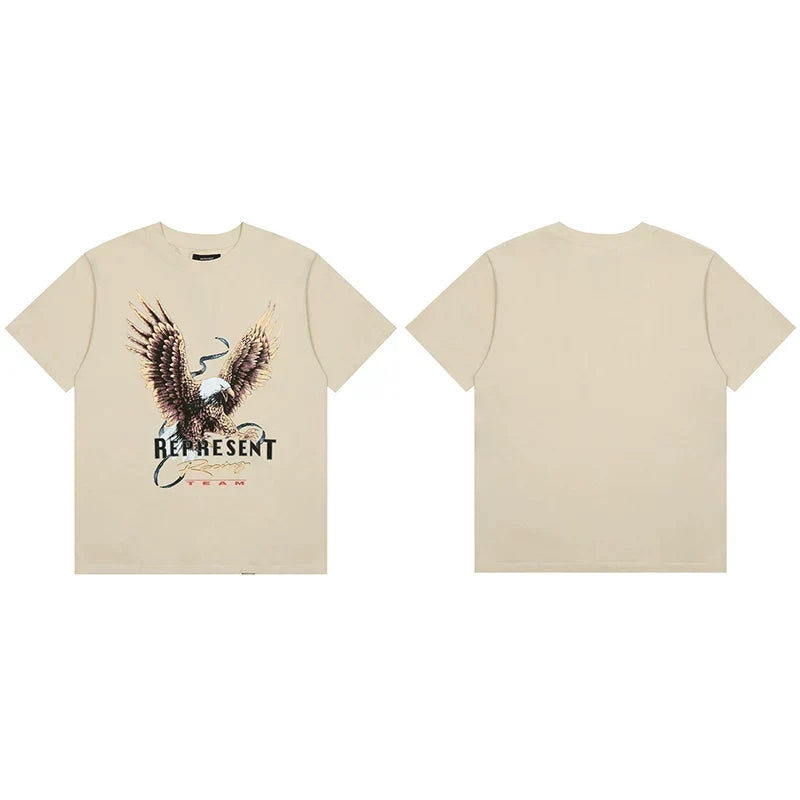 Represent "Racing" Eagle Graphic T-Shirt - Off-White