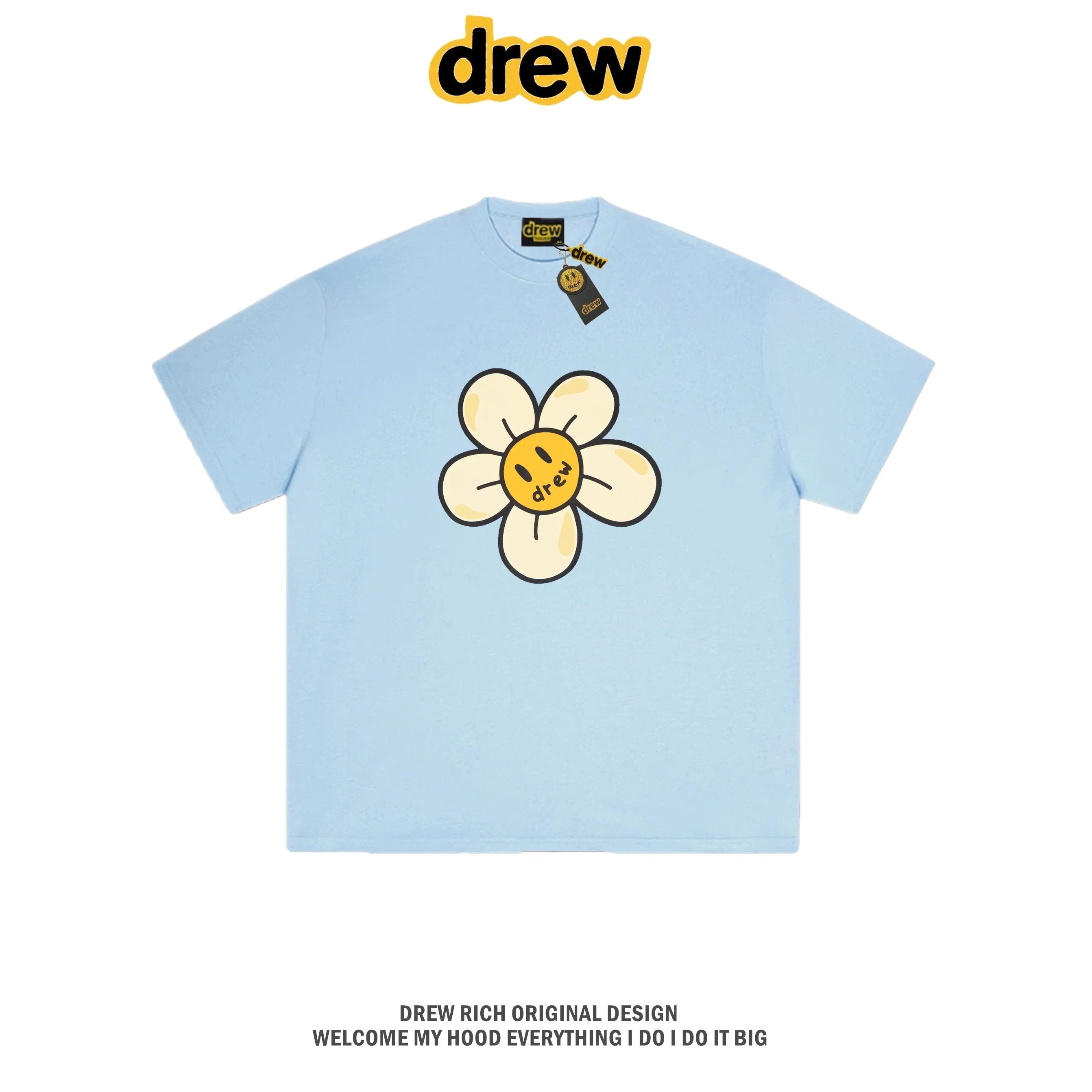 Drew House Daisy Smiley Graphic Oversized Cotton T-Shirt, Off White