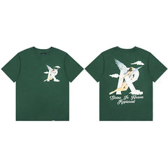 Represent "Storms In Heaven" Angel "R" Graphic T-Shirt - Dark Green