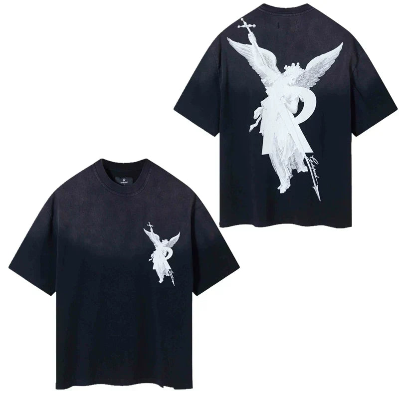 Represent Archangel & "R" Gradient Graphic T-Shirt - Vintage Black