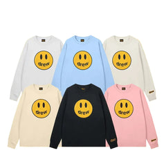 Drew Black Smiley Graphic Oversized Long-Sleeve T-Shirt