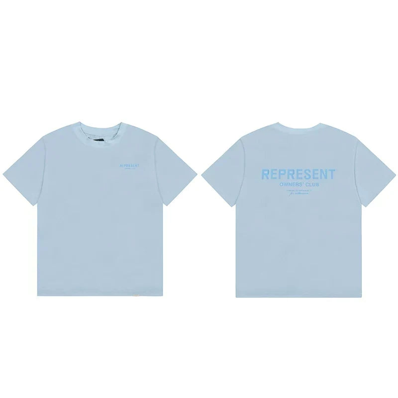 Represent Owners' Club Graphic T-Shirt - Light Blue Monochromatic