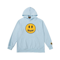 Drew House Mascot Smiley Logo Sky Blue Unisex Oversized Fleece Hoodie